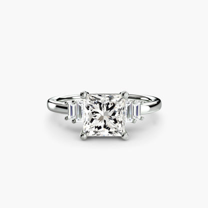 natural round diamond 0.17ct ring with diamond accents