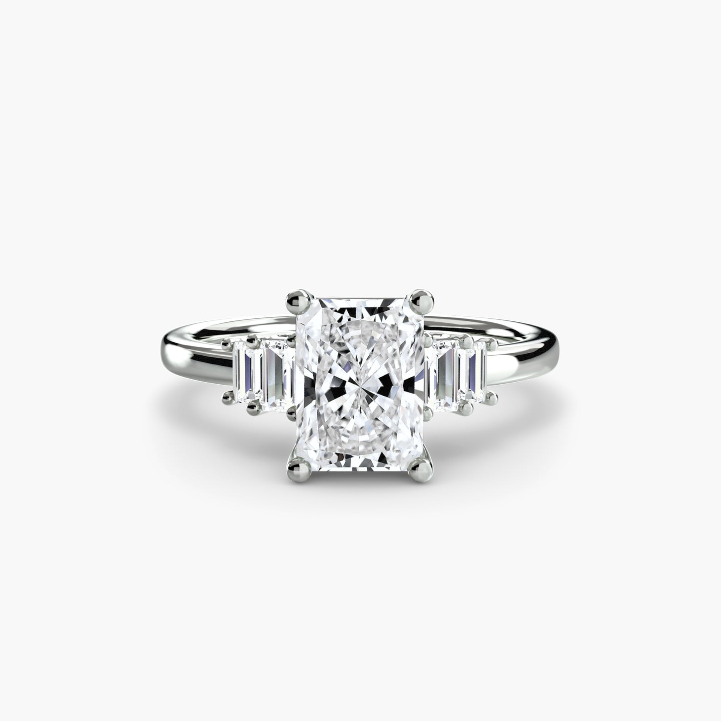 natural round diamond 0.17ct ring three quarter angle