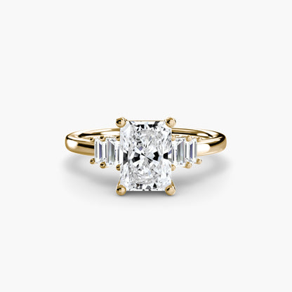 natural round diamond 0.17ct ring three quarter angle