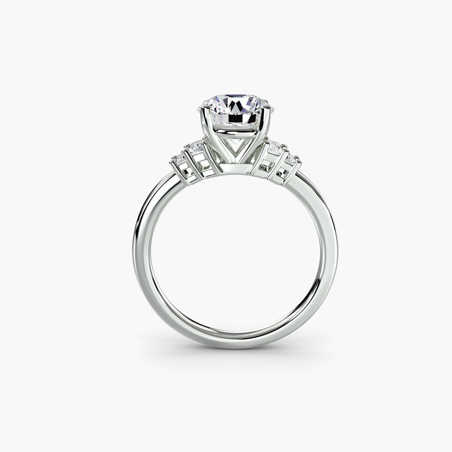 natural round diamond 0.17ct ring side angle