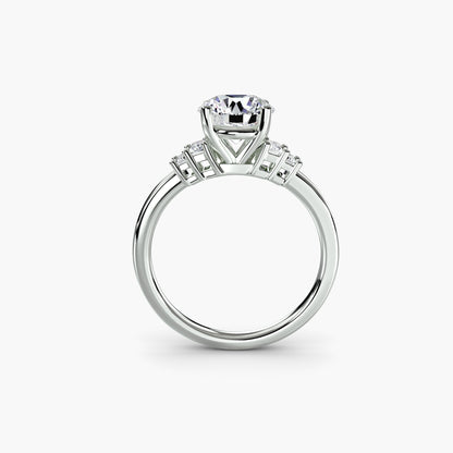 natural round diamond 0.17ct ring side angle