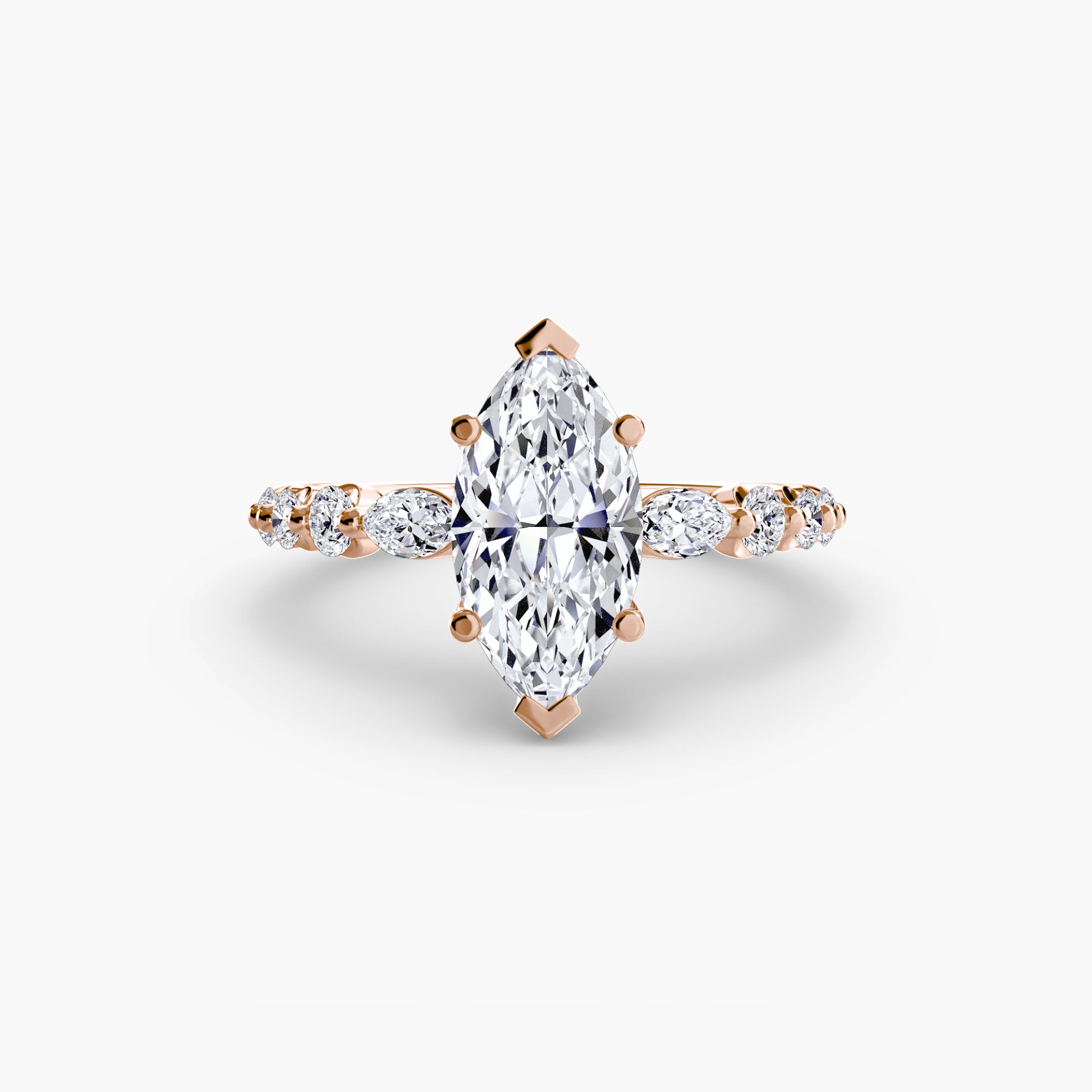natural round diamond 0.29ct ring with diamond accents