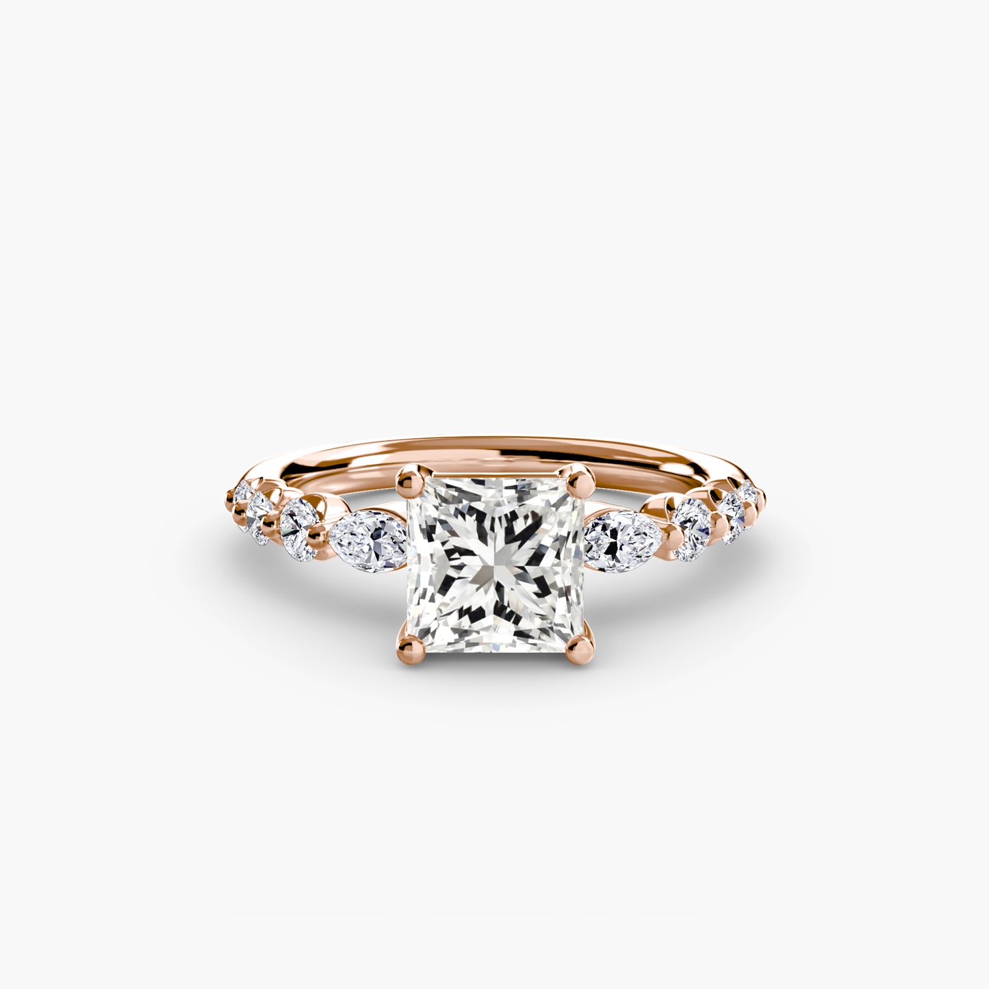 natural round diamond 0.29ct ring three quarter angle