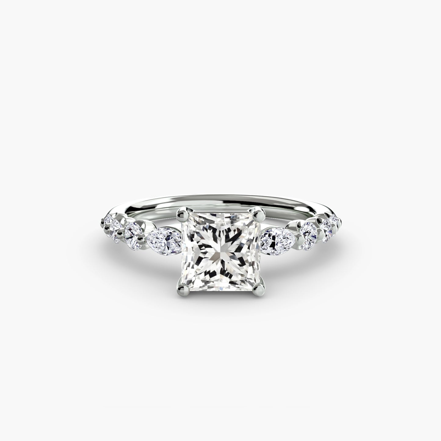 natural round diamond 0.29ct ring with diamond accents