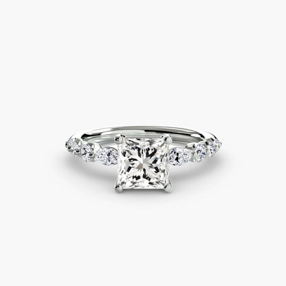natural round diamond 0.29ct ring three quarter angle