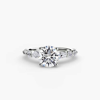 natural round diamond 0.29ct ring top view