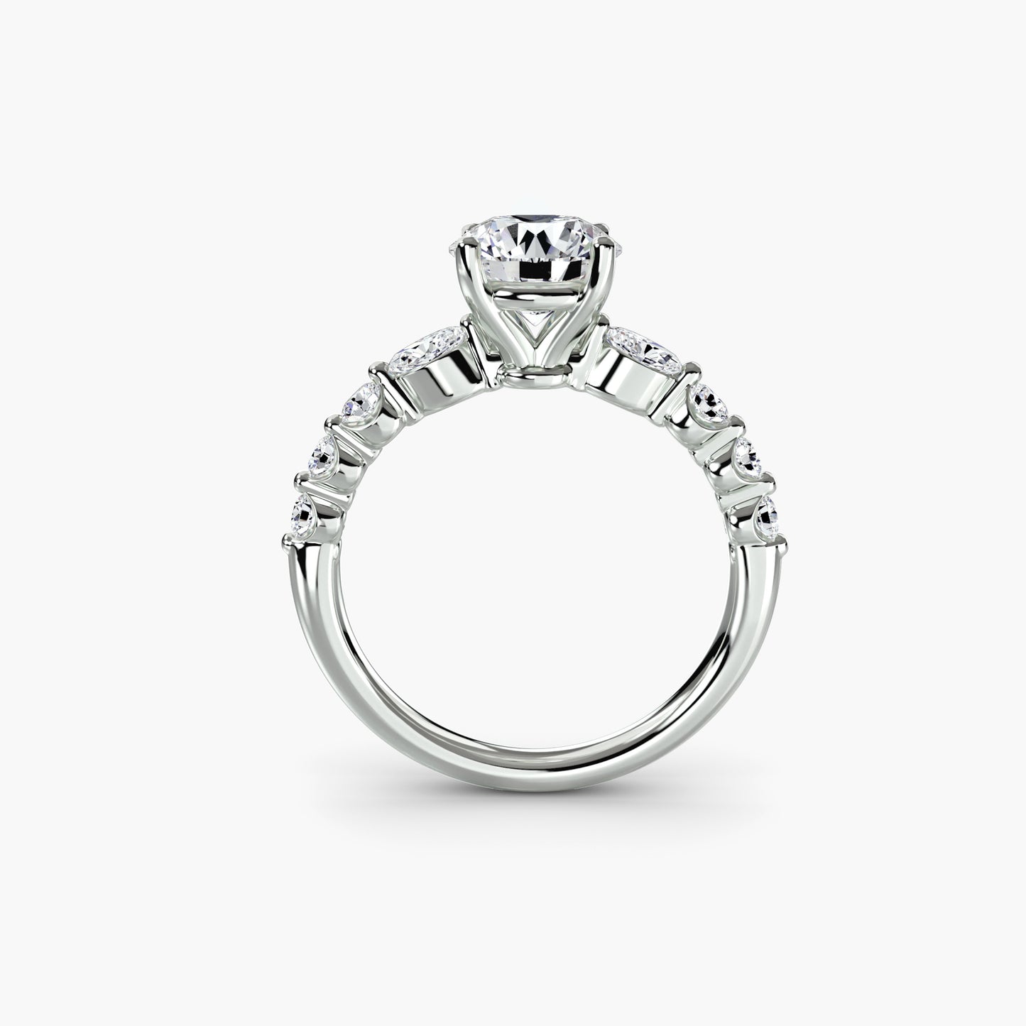 natural round diamond 0.29ct ring side angle