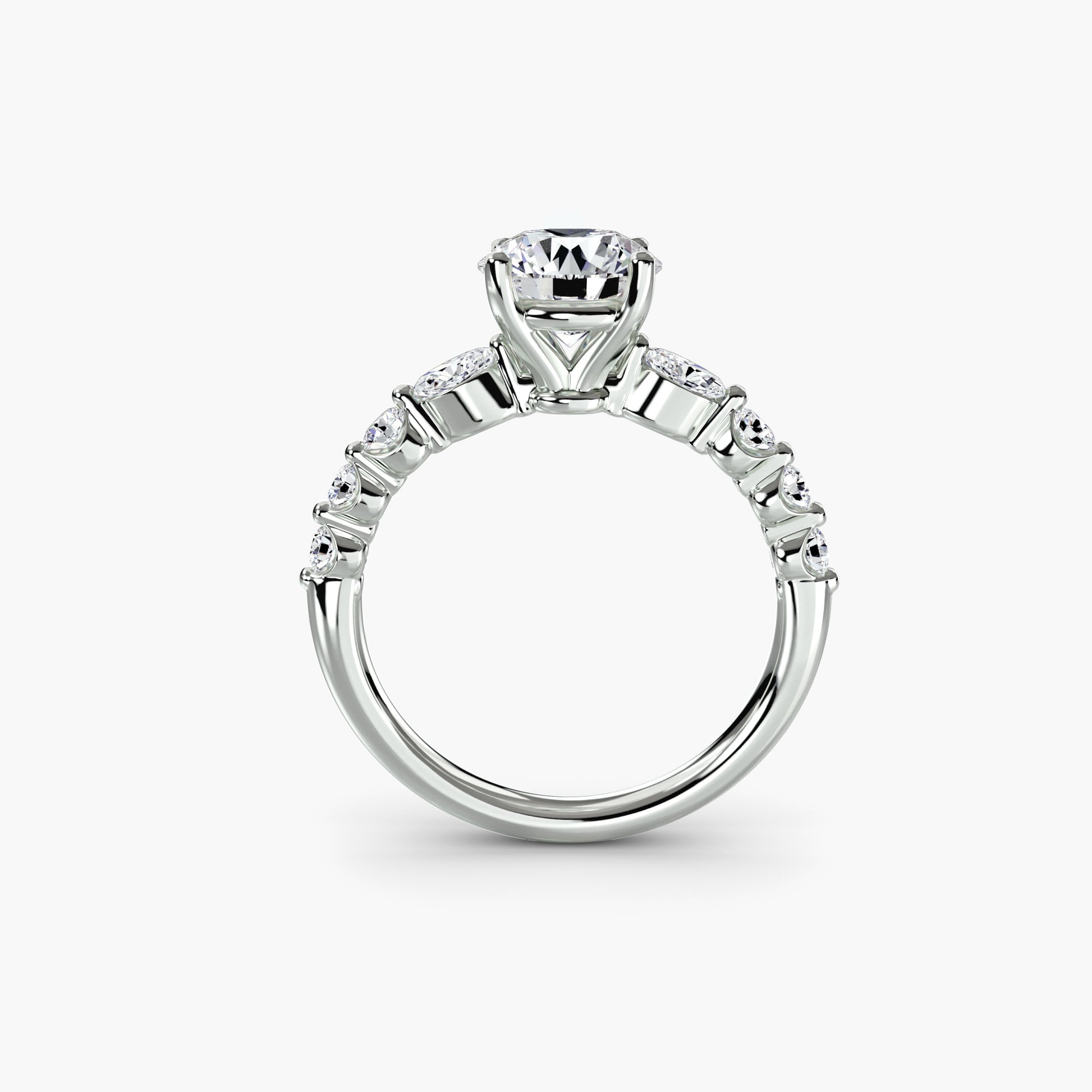 natural round diamond 0.29ct ring side angle