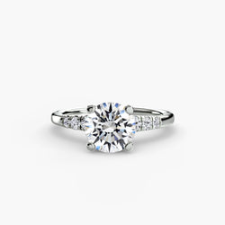 Natural Solitaire with Shoulder Accents
