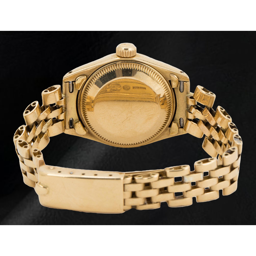 ROLEX Datejust 26 mm Champagne Stick Dial Yellow Gold Ladies Watch