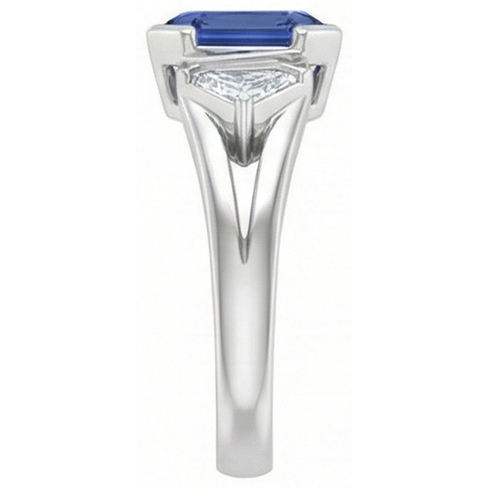 natural radiant sapphire 2.50ct ring top view