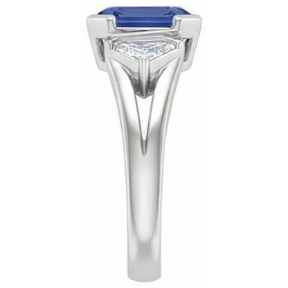 natural radiant sapphire 2.50ct ring top view