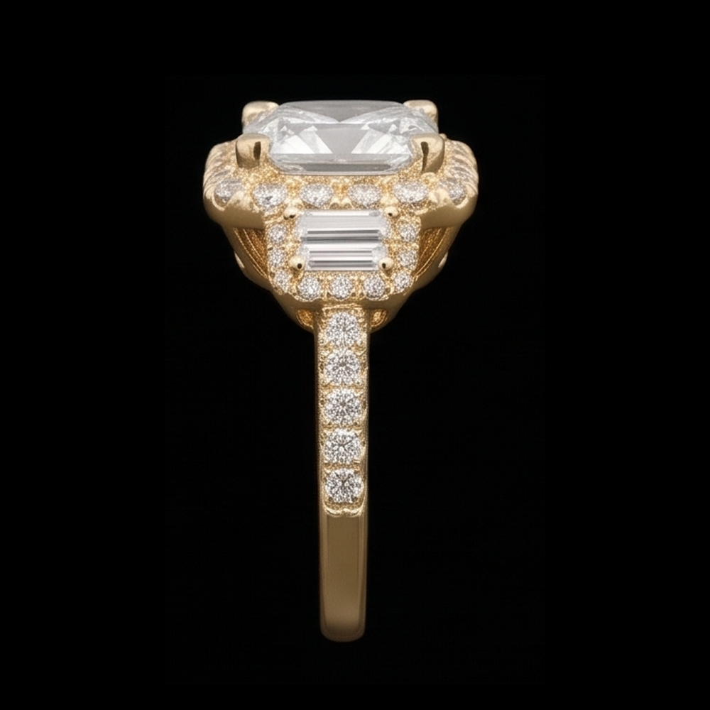Radiant Cut Engagement Ring 3 Carat Natural Earth Mined Diamonds Fancy Ring White Gold 14K