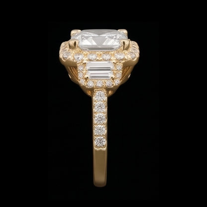 Radiant Cut Engagement Ring 3 Carat Natural Earth Mined Diamonds Fancy Ring White Gold 14K