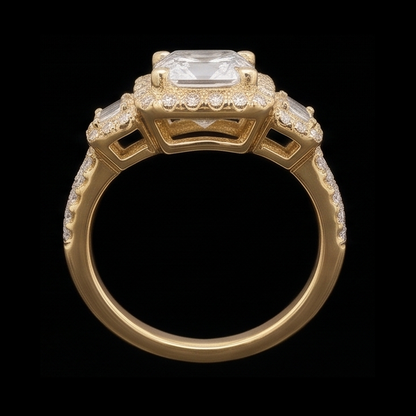 Radiant Cut Engagement Ring 3 Carat Natural Earth Mined Diamonds Fancy Ring White Gold 14K