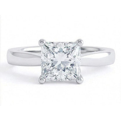 Radiant Cut Solitaire 1.10 Carat Natural Earth Mined Diamond Wedding Ring White Gold 14K