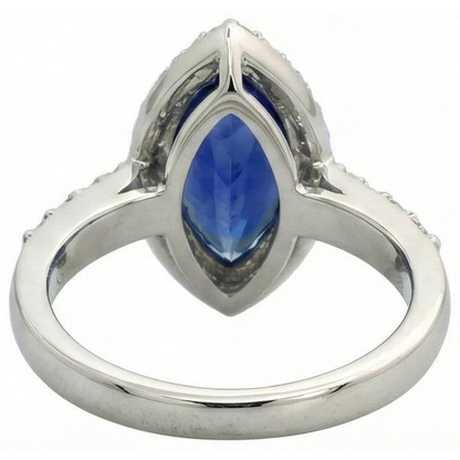 4 Carat Marquise Sapphire IGI CERTIFIED Ring