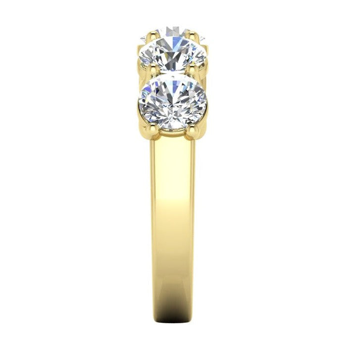 Real Diamond Anniversary Band Yellow Gold 5 Stones