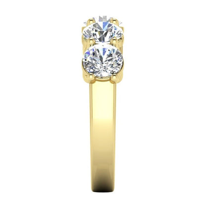Real Diamond Anniversary Band Yellow Gold 5 Stones