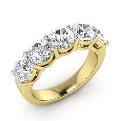 Mined Diamond Band 5 Stone Round Womens