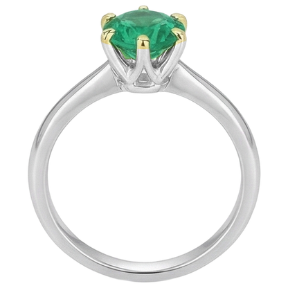 Real Green Emerald GIA Ring Six Prongs