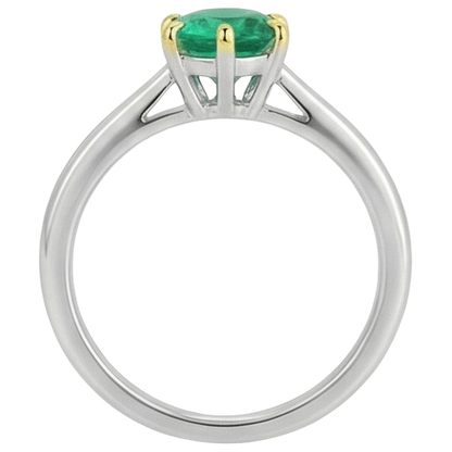 Real Green Emerald GIA Ring Six Prongs