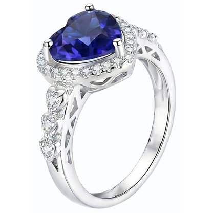 Real Heart Cut Sapphire Engagement Ring