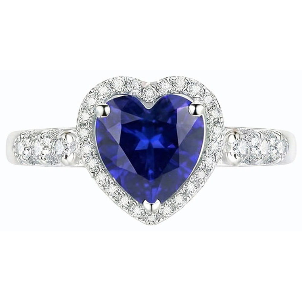 Real Heart Cut Sapphire Engagement Ring