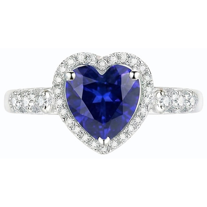 Real Heart Cut Sapphire Engagement Ring