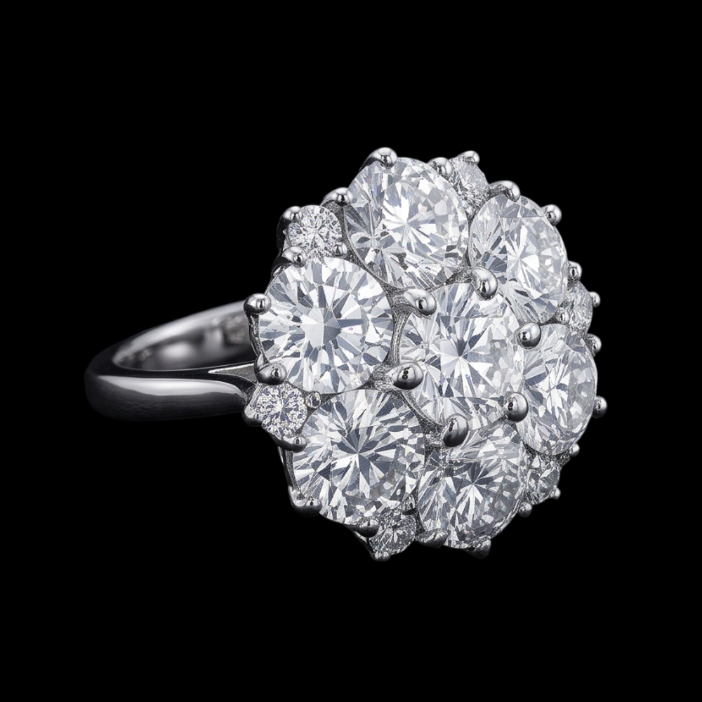 Real Natural Earth Mined Diamond Engagement Ring 3.80 Carats Antique Style Women Jewelry
