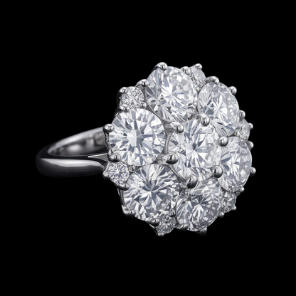 Real Natural Earth Mined Diamond Engagement Ring 3.80 Carats Antique Style Women Jewelry