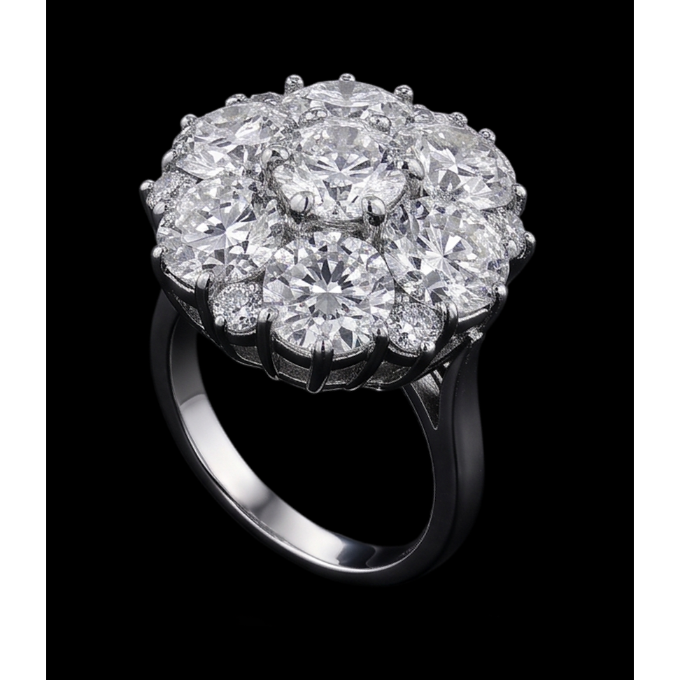 Real Natural Earth Mined Diamond Engagement Ring 3.80 Carats Antique Style Women Jewelry