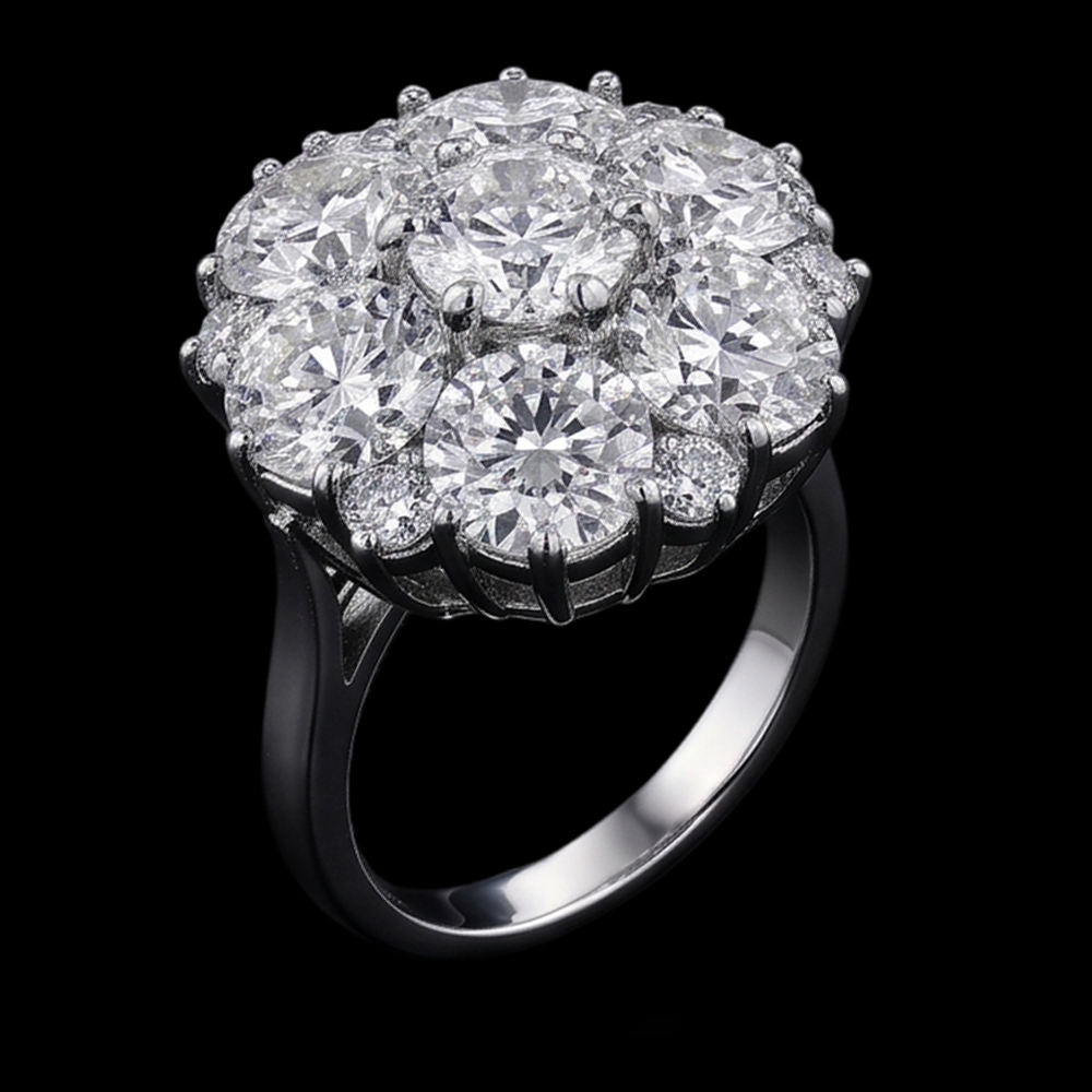 Real Natural Earth Mined Diamond Engagement Ring 3.80 Carats Antique Style Women Jewelry