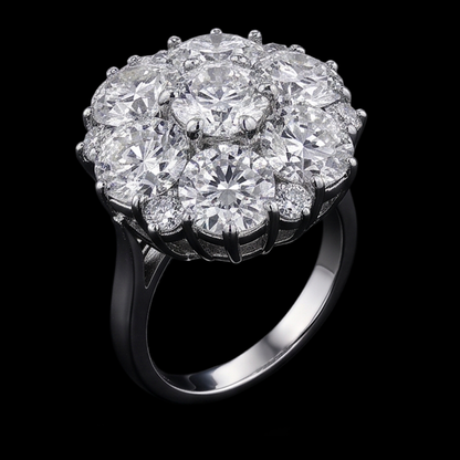 Real Natural Earth Mined Diamond Engagement Ring 3.80 Carats Antique Style Women Jewelry