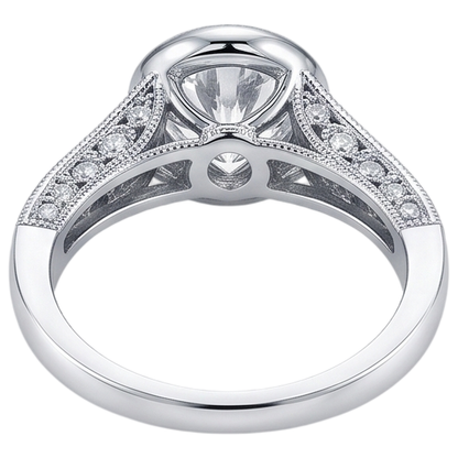 Real Natural Earth Mined Diamond Engagement Ring Antique Style 2.90 Carats White Gold Bezel Set