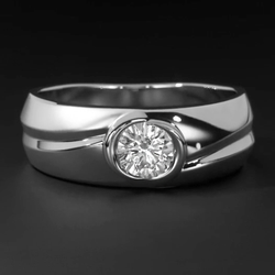 Oval Mined Diamond Ring Mens Jewelry Bezel