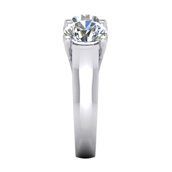 Real Diamond Band Round Cut White Gold