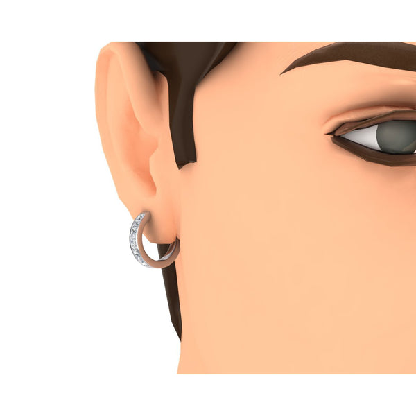Real Diamond Hoop Earrings for Men
