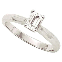 Real Emerald Diamond Solitaire Ring