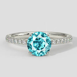 Real Paraiba Tourmaline Engagement Ring Jewelry