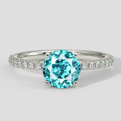 Real Paraiba Tourmaline Engagement Ring Jewelry