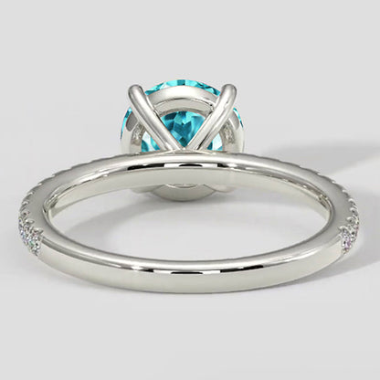Real Paraiba Tourmaline Engagement Ring Jewelry