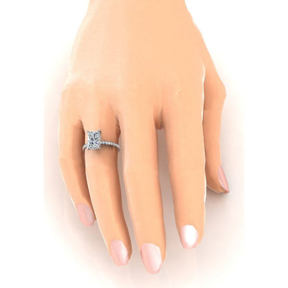 Real Radiant Pave Diamond Ring