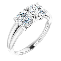 Real Two Stone Diamond Engagement Ring