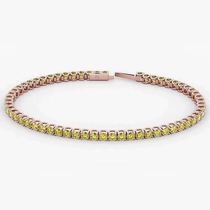 Real Yellow Diamond Tennis Bracelet