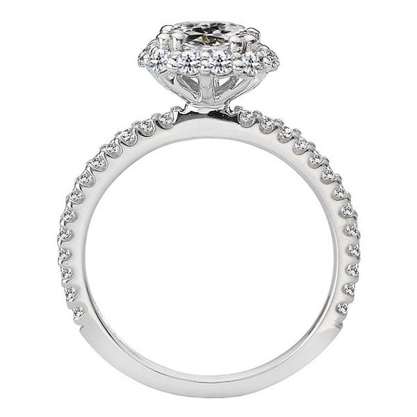 Real Diamond Round Old Mine Cut Halo Engagement Ring 5.50 Carats White Gold