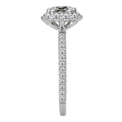 Real Diamond Round Old Mine Cut Halo Engagement Ring 5.50 Carats White Gold