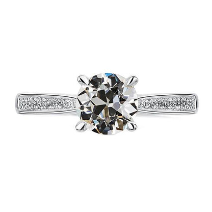 Real Diamond Round Old Miner Engagement Ring Women’s Jewelry 3.50 Carats