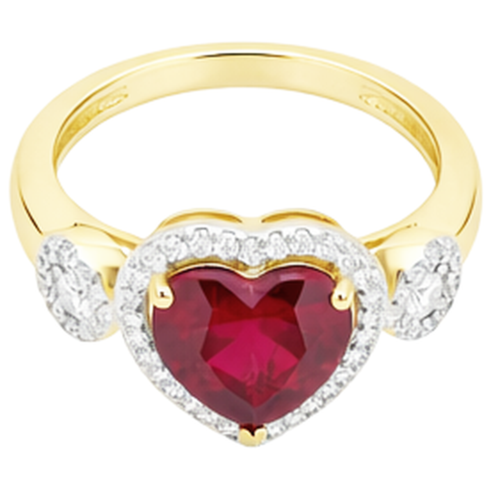 Red Heart Cut Ruby IGI CERTIFIED Diamond Ring 6.65 Ct Jewelry Yellow Gold