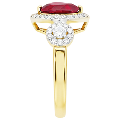 Red Heart Cut Ruby IGI CERTIFIED Diamond Ring 6.65 Ct Jewelry Yellow Gold